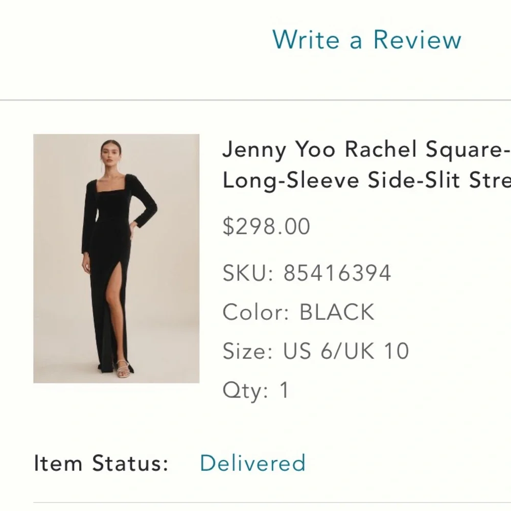 Black velvet floor length Jenny yoo dress - Picture 3 of 3